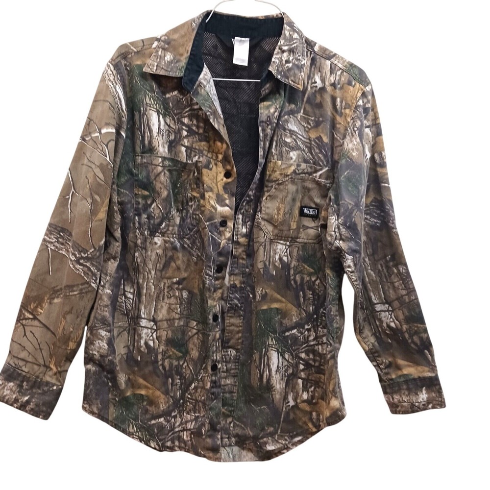 Walls Men's Camo vented button up shirt long‎ sleeve Size Medium